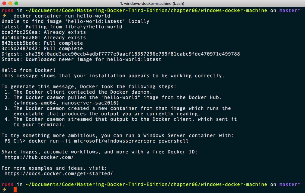 精通Docker第三版 – 第六章 Windows容器
