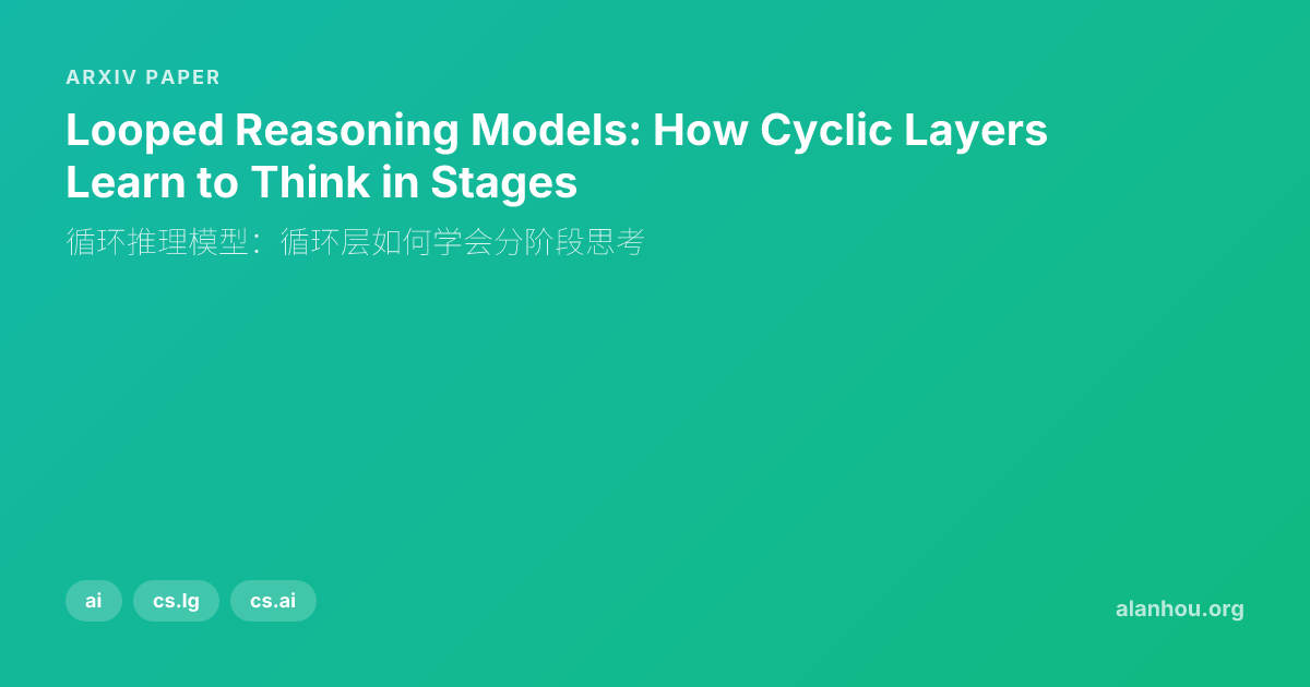 Looped Reasoning Models: How Cyclic Layers Learn to Think in Stages ...