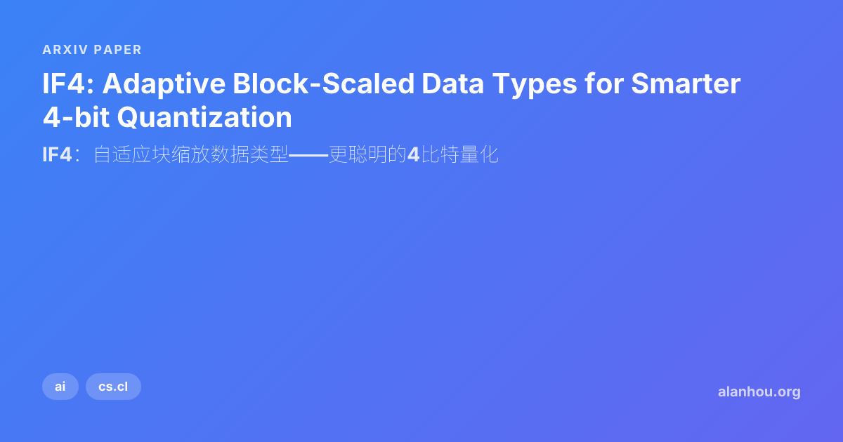 IF4: Adaptive Block-Scaled Data Types for Smarter 4-bit Quantization ...