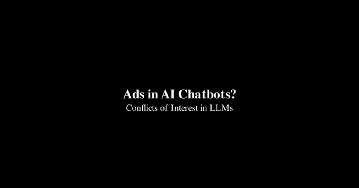 Ads in AI Chatbots? An Analysis of How Large Language Models Navigate ...