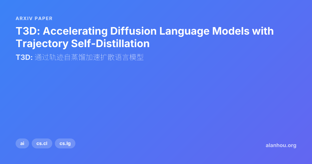 T3D: Accelerating Diffusion Language Models with Trajectory Self ...
