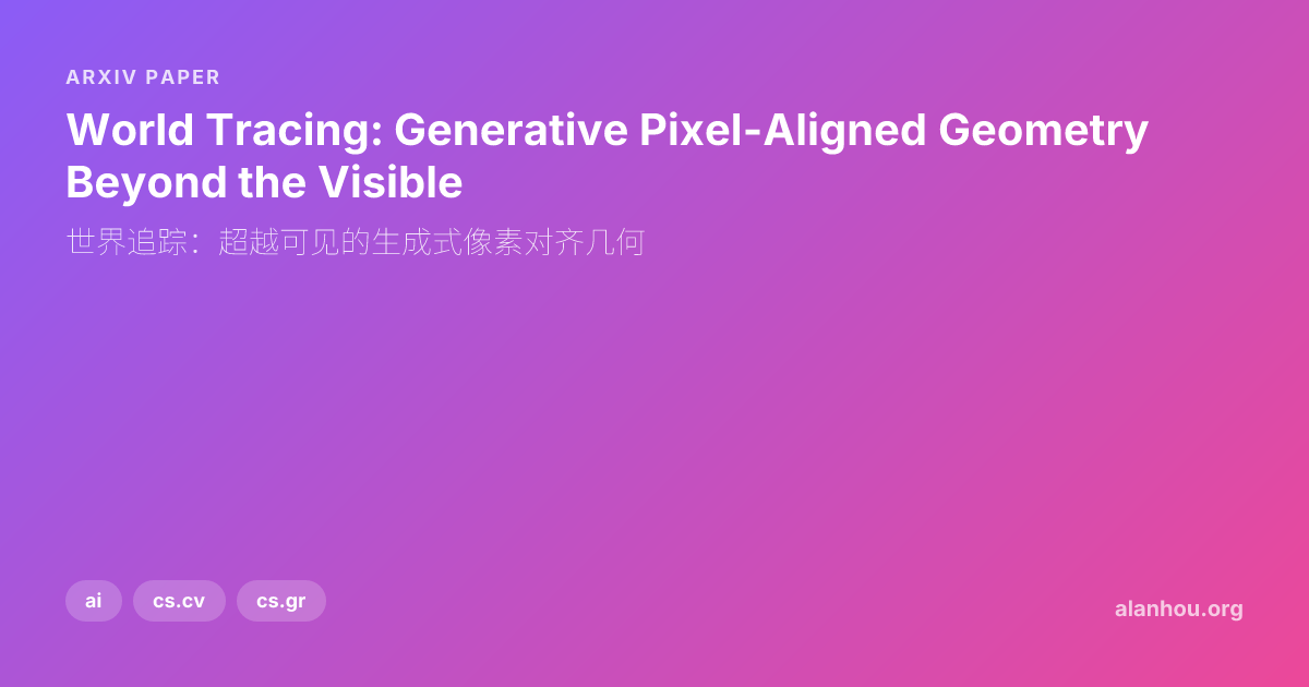 World Tracing: Generative Pixel-Aligned Geometry Beyond the Visible ...