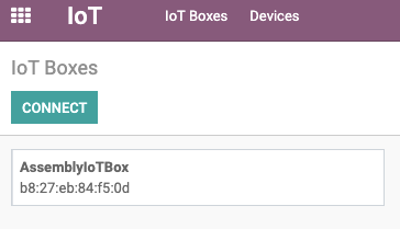 查看Odoo实例中的IoT菜单。你会看到新的IoT盒子