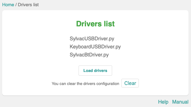 drivers list按钮会将你重定向到Drivers list页面，这里会有一个Load drivers 按钮。点击该按钮来载入驱动